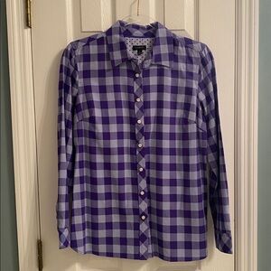 Talbots Size Small Purple Buffalo Check Shirt - Excellent Condition